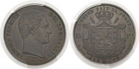 Belgique
 Léopold Ier (1831-1865)
 Epreuve en cuivre du 25 francs or petite tête - 1848 Tranche inscrite.
 Très rare.
 Frappe d’Epreuve - PCGS SP ...