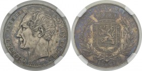 Belgique
 Léopold Ier (1831-1865)
 Epreuve en argent sur flan bruni du 5 francs - 1847 - Veyrat.
 Tranche inscrite. Rarissime.
 Flan Bruni - NGC P...