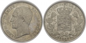 Belgique
 Léopold Ier (1831-1865)
 5 francs - 1849
 Rare dans cette qualité. 
 Pratiquement FDC - NGC MS 64
 300 / 400