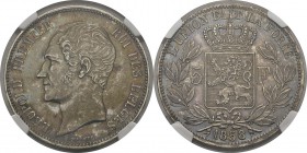 Belgique
 Léopold Ier (1831-1865)
 5 francs - 1858 
 Année rare.
 Exemplaire de la collection de Monsieur le Chanoine Léon MATAGNE acheté le 27 ju...