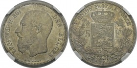 Belgique
 Léopold II (1865-1909)
 5 francs - 1871
 Superbe à FDC - NGC MS 62
 50 / 100
