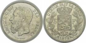 Belgique
 Léopold II (1865-1909)
 5 francs - 1873
 Pratiquement FDC - PCGS MS 64
 100 / 200