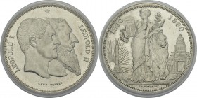 Belgique
 Léopold II (1865-1909)
 5 francs « 14 rayons » - 1880 
 Rare avec 14 rayons.
 Pratiquement FDC - PCGS MS 64
 300 / 400