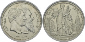 Belgique
 Léopold II (1865-1909)
 5 francs « 13 rayons » - 1880 
 Superbe à FDC - NGC MS 62
 150 / 250