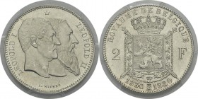 Belgique
 Léopold II (1865-1909)
 2 francs - 1880 
 D’une rare qualité.
 Pratiquement FDC - PCGS MS 64
 200 / 300