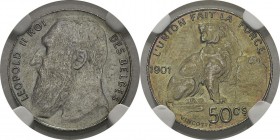 Belgique
 Léopold II (1865-1909)
 50 centimes « français » - 1901
 Exemplaire de la collection de Monsieur le Chanoine Léon MATAGNE.
 Pratiquement...