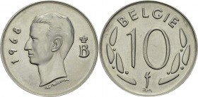 Belgique
 Baudouin Ier (1951-1993)
 Epreuve en nickel sur flan bruni du 10 francs Baudoin - 1968 
 Projet de Mailleux.
 Rarissime - 12 exemplaires...