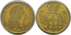 Brésil
 Jean V (1706-1750)
 12800 reis or - 1731/0 R Rio. 
 Unique exemplaire gradé en MS. 
 Superbe à FDC - PCGS MS 61
 10.000 / 12.000