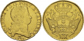 Brésil
 Jean V (1706-1750)
 12800 reis or - 1731 M Minas Gerais. 
 TTB à Superbe
 3.000 / 4.000