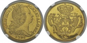 Brésil
 Joseph Ier (1750-1777) 
 6400 reis or - 1756 B Bahia.
 D’une qualité exceptionnelle. Exemplaire de la collection D. Moore. 
 FDC Exception...