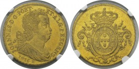 Brésil
 Jean Prince Régent (1799-1816) 
 6400 reis or - 1816 R Rio.
 Type « regens ».
 Très rare dans cette qualité. 
 Pratiquement FDC - NGC MS ...
