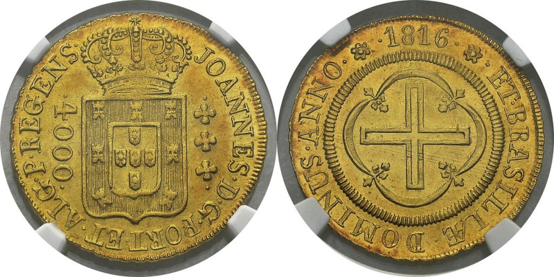 Brésil
 Jean Prince Régent (1799-1816) 
 4000 reis or - 1816 R Rio.
 Type « r...