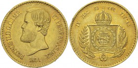 Brésil
 Pierre II (1831-1889)
 20000 reis or - 1851 Rio. Superbe
 650 / 750