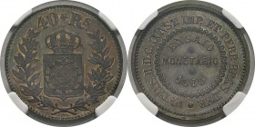 Brésil
 Pierre II (1831-1889)
 Essai du 40 reis en cuivre - 1863 Très rare.
 Pratiquement FDC - NGC MS 64 BN
 200 / 300