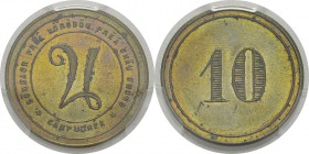 Cambodge
 Norodom Ier (1860-1904)
 10 centimes en laiton du palais royal - Non daté. 
 Rarissime.
 Pratiquement FDC - PCGS MS 63
 400 / 500