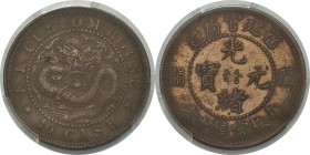 Chine - Empire - Fukien 
 Kuang-hsü (1875-1908)
 10 cash - Non daté (1901 à 1905). 
 Nettoyé.
 Superbe - PCGS genuine
 50 / 100