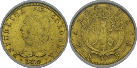 Colombie
 République de Colombie (1821-1837) 
 8 escudos or - 1830 RS Bogota.
 Magnifique exemplaire.
 Superbe à FDC - NGC MS 61
 1.600 / 1.800