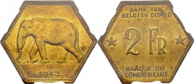 Congo Belge Léopold III (1934-1951) 
 2 francs - 1943
 FDC - PCGS MS 65
 50 / 70