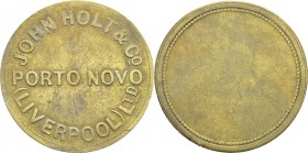 Dahomey - Porto Novo
 Monnaie de nécessité en laiton John Holt & Co - Non daté.
 Illustre le Lecompte. 
 TTB
 50 / 100