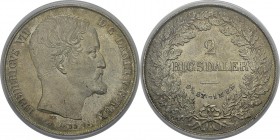 Danemark
 Frédéric VII (1848-1863)
 2 rigsdalers - 1855 FK VS Copenhague. 
 Qualité exceptionnelle.
 FDC - PCGS MS 65
 600 / 800