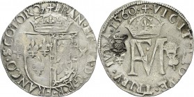 Ecosse
 Jacques VI (1567-1625)
 Teston réévalué en 1578 (contremarque chardon) sur un teston au nom de François et Marie Stuart de 1560.
 Couronne ...