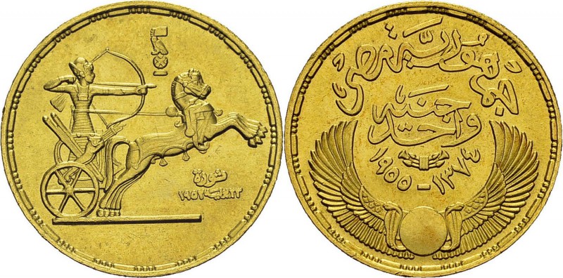 Egypte
 Première République (1373-1378 AH / 1953-1958)
 1 livre or - 1374 AH /...