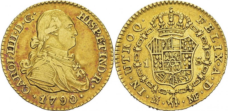 Espagne
 Charles IV (1788-1808)
 1 escudo or - 1790 MF M Madrid.
 Magnifique ...