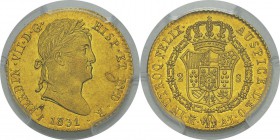 Espagne
 Ferdinand VII (1808-1833)
 2 escudos or - 1831 AJ M Madrid. 
 Superbe - PCGS AU 58
 350 / 450