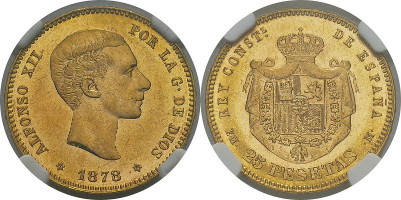 Espagne
 Alphonse XII (1874-1885)
 25 pesetas or - 1878 DE M Madrid. 
 FDC - ...