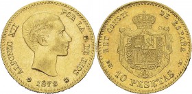 Espagne
 Alphonse XII (1874-1885)
 10 pesetas or - 1878 EM M Madrid. 
 Superbe
 200 / 300