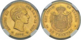Espagne
 Gouvernement de Franco (1939-1975)
 10 pesetas or - 1878 DE M étoiles « 19 » « 61 » « 1961 » Rare - 496 exemplaires.
 Pratiquement FDC - N...