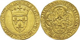 France
 Charles VI (1380-1422)
 Ecu d’or à la couronne - 4ème émission (29 juillet 1394) - Point 18ème Paris.
 Magnifique exemplaire.
 Superbe
 5...