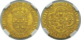 France
 Charles VI (1380-1422)
 Ecu d’or à la couronne - 4ème émission (29 juillet 1394) - Point 20ème Saint-André de Villeneuve-lès-Avignon.
 Magn...