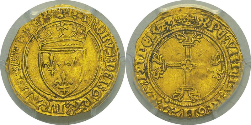 France
 Charles VII (1422-1461)
 1/2 écu d’or à la couronne - 2ème émission (1...
