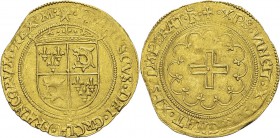 France
 François Ier (1515-1547)
 Ecu d’or du Dauphiné à la croisette - (1er avril 1542) Y et R couronné dans la légende Romans.
 D’une insigne rar...