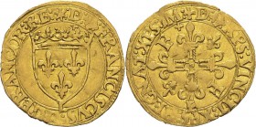 France
 François Ier (1515-1547)
 1/2 écu d’or au soleil à la petite croix - 1er type L Bayonne.
 D’une infinie rareté et d’une qualité remarquable...