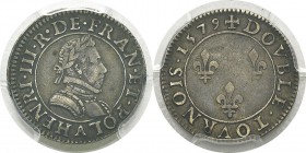 France
 Henri III (1574-1589)
 Epreuve en argent du double tournois. 1579 A Paris.
 Très rare.
 Frappe d’Epreuve - PCGS SP 40
 1.000 / 1.200