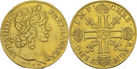 France
 Louis XIII (1610-1643)
 Double louis d’or à la mèche courte - 1640 A Paris. 
 Rare dans cette qualité.
 Superbe - NGC AU 58
 7.000 / 8.00...