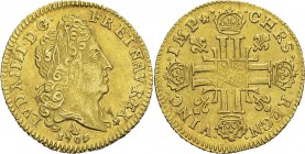 France
 Louis XIV (1643-1715)
 1/2 louis d’or au soleil - 1709 A Paris. 
 Rare type d’une qualité remarquable. 
 Superbe à FDC - NGC MS 61
 2.800...