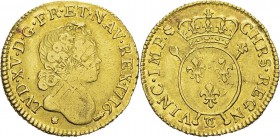 France
 Louis XV (1715-1774)
 1/2 louis d’or aux insignes - 1716
 D’une insigne rareté. Superbe - NGC AU 50
 18.000 / 22.000