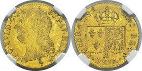 France
 Louis XVI (1774-1792)
 Louis d’or au buste nu - 1786 A Paris - 2ème semestre. 
 Rare dans cette qualité.
 Pratiquement FDC - NGC MS 63
 7...