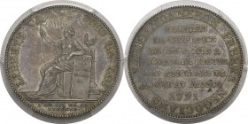 France
 Constitution (1791-1792)
 Epreuve en argent du monneron de 2 sols à la Liberté assise - 1791 An III.
 Tranche inscrite - Frappe monnaie. Un...