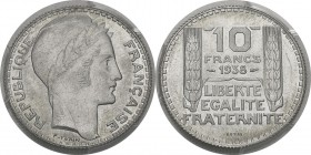 France
 IIIème République (1871-1940)
 Essai en aluminium 10 francs Turin - 1938 
 Tranche striée.
 Très rare.
 Frappe d’Epreuve - PCGS SP 64
 4...