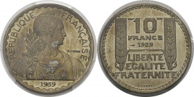 France
 IIIème République (1871-1940)
 Essai en cupro-nickel 10 francs Turin (30 mm / 15g) - 1939
 Listel fin - Tranche striée.
 Frappe d’Epreuve ...