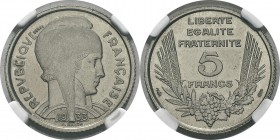 France
 IIIème République (1871-1940)
 Essai en nickel du 5 francs Bazor - 1933 
 Tranche striée - Frappe monnaie.
 Pratiquement FDC - NGC MS 64
...