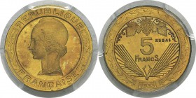 France
 IIIème République (1871-1940)
 Epreuve en bronze doré du 5 francs petit module - 1933 Vezien.
 Unique ?
 Frappe d’Epreuve - PCGS SP 65
 8...