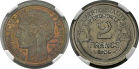 France
 IIIème République (1871-1940) 
 Epreuve du 2 francs Morlon - 1936
 Frappé sur un flan en fer, cuivré à l’avers et nickelé au revers.
 2 ex...