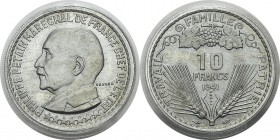 France
 Etat Français (1940-1944)
 Essai en aluminium du 10 francs Vezien - 1941 Rare.
 Frappe d’Epreuve - PCGS SP 64
 300 / 400