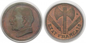 France
 Etat Français (1940-1944)
 Essai en bronze du 50 centimes Pétain - Non daté (1941). 
 Tranche lisse - Frappe médaille.
 Frappe d’Epreuve -...