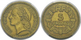 France
 Gouvernement Provisoire (1944-1947)
 5 francs Lavrillier bronze-aluminium - 1947 
 Très rare.
 Superbe - PCGS AU 58
 300 / 500